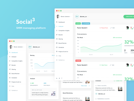 The web design UI/UX optimization for a post scheduler