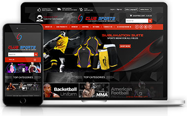 Eccomerce store designed for Club Sports UK