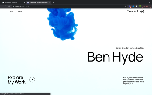 Web design and development for motion graphic website