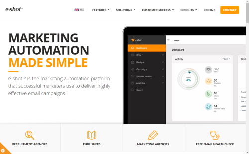 Forfront Ltd - e-shot website and CMS