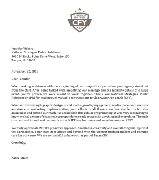 Clearwater for Youth Recommends NSPR