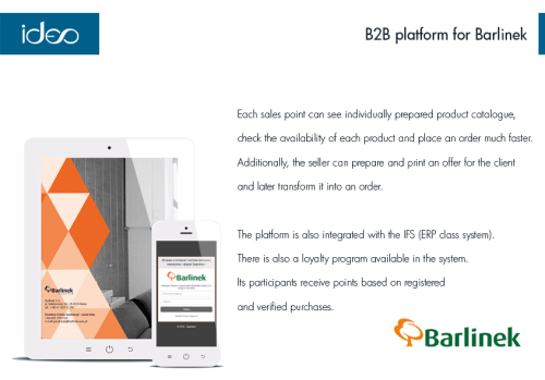 B2B platform for Barlinek S.A.