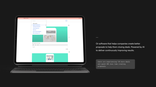 Online proposal SaaS tool