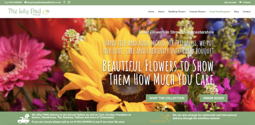 Lilypad Florist Homepage on Desktop