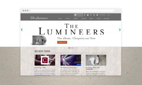 Lumineers Website & Fan Club Design/Development
