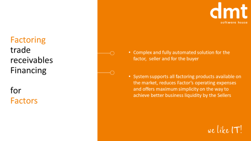 Factoring trade  receivables Financing for factors