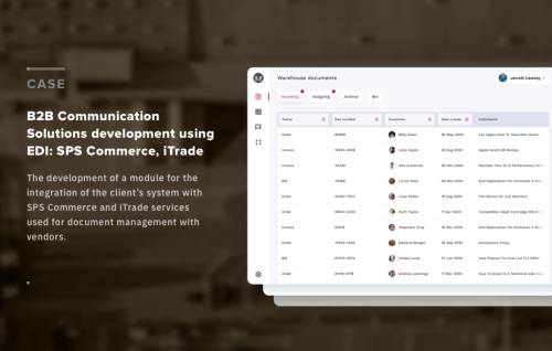 B2B Communication Solutions development using EDI: SPS Commerce, iTrade
