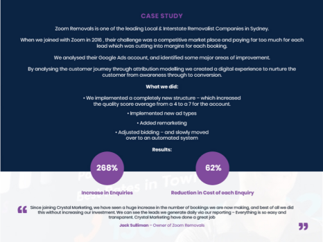 Zoom Removals - Facebook & Google Ads Case Study