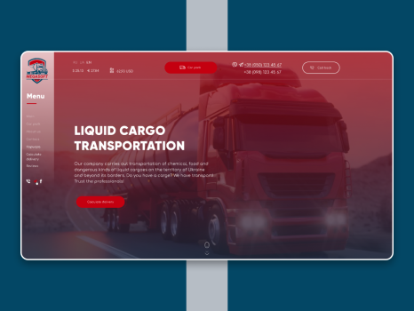 Branding&corporate website for transport company Megasoft ML