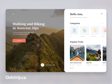 Fitness, Hiking Trails Web App Design