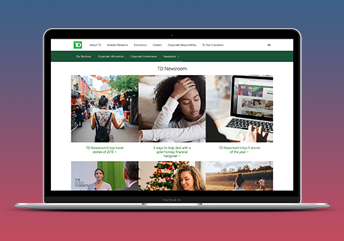 TD Newroom - Custom Craft Website