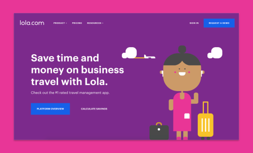 Bridging the gap between sales, marketing and engineering to create a launchpad site for the worlds #1 rated travel management app Lola.com.
