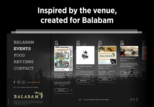 Inspired by the venue, created for Balabam