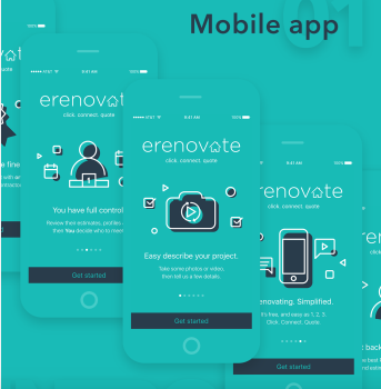 UI/UX design of a website and mobile application for eRenovate