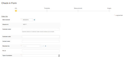 Manufacturing Intake Form