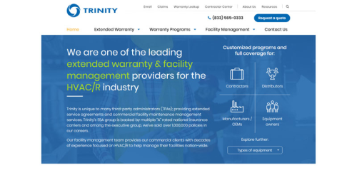 Web Design for HVAC Warranty Provider