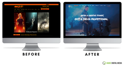 Gauge Digital Media Web Design Before and After 2
