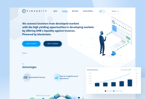 Website interface design for a startup from London, UK