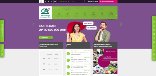 Entwicklung der Website «Credit Agricole Bank»