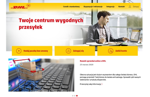 DHL24.pl website -  online ordering channel for DHL Parcel Poland