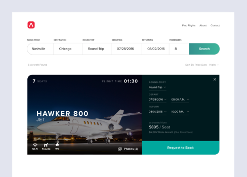 Crowd-funded Private Jet Charter SaaS Application