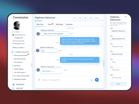 Development of live chat widget for an eCommerce startup