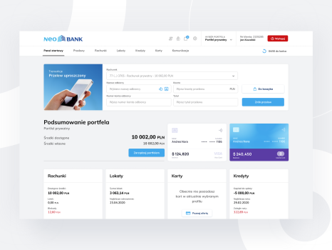 Desktop and mobile app for one of the leading European banks.