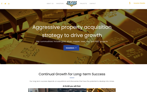 SLAM  (Gold Mining) Website Design