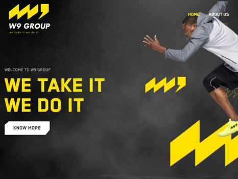 Product Show Case Website for W9 Sports Equipment Trading