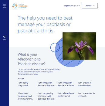 Webdesign und Entwicklung für die National Psoriasis Foundation