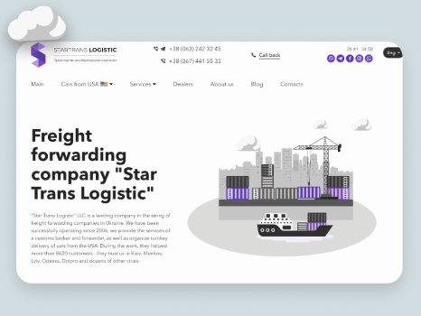 Website for forwarding company Star Trans Logistic