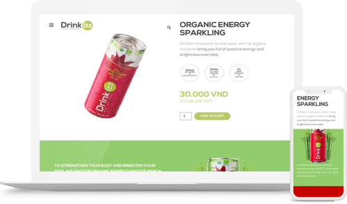 Woocommerce – Organic energy drink