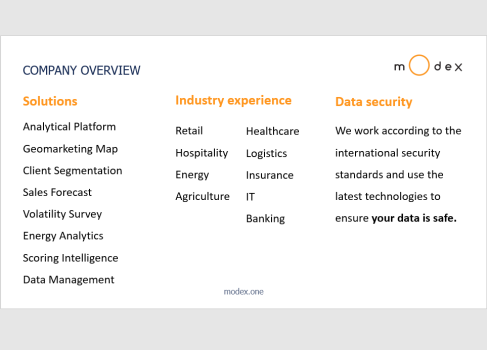 Company solutions and industries overview