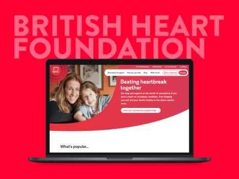 Helping the British Heart Foundation users find critical information quicker through user testing.