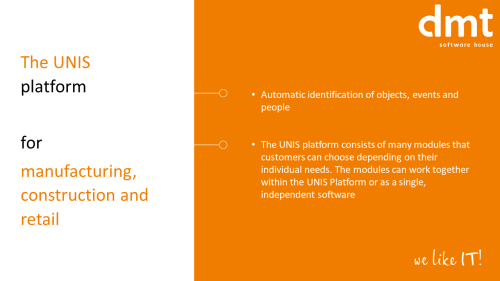 The UNIS platform   for manufacturing, construction and retail