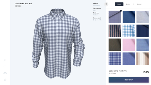 Online 3D shirt configurator