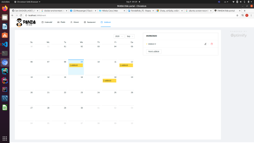 PandaRide internal system with calendar