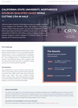 California State University, Northridge Doubles Qualified Leads While Cutting CPA in Half