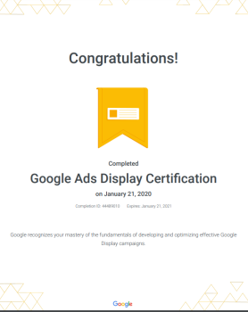 Google Ads Display Certification