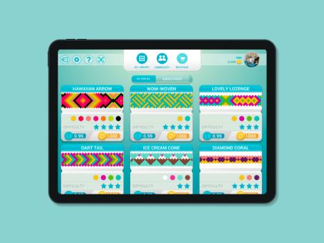 Teaching bracelet weaving on a tablet app