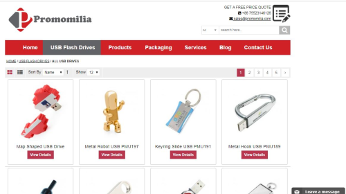 eCommerce site for Custom USB Flash Drives