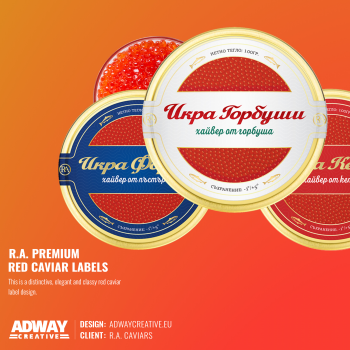 R.A. PREMIUM RED CAVIAR LABELS DESIGN
