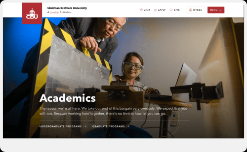 Higher-ed Website Redesign - Christian Brothers University