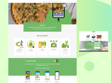 Website for a Food Ordering App based in Germany