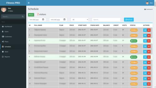 Fitness Center Customers Management System