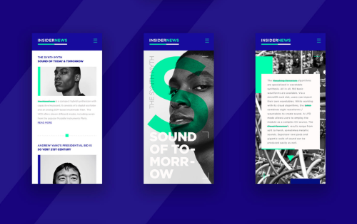 Mobile UI/UX design for a digital magazine.