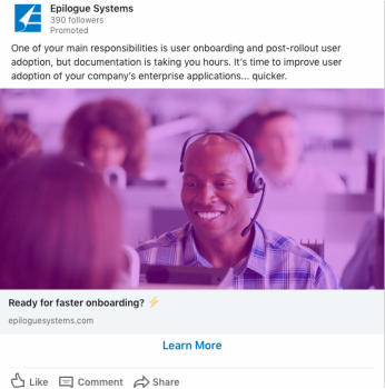 LinkedIn Ad Campaign: Funded tech company in enterprise space