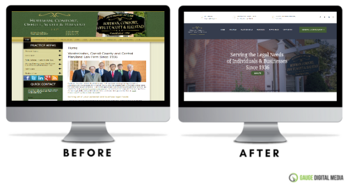 Gauge Digital Media Web Design Before and After 3