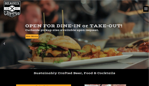 Breakneck Tavern Website Design