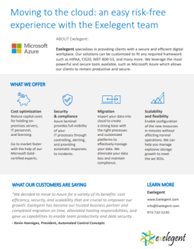 Moving to the cloud: an easy risk-free experience with the Exelegent team